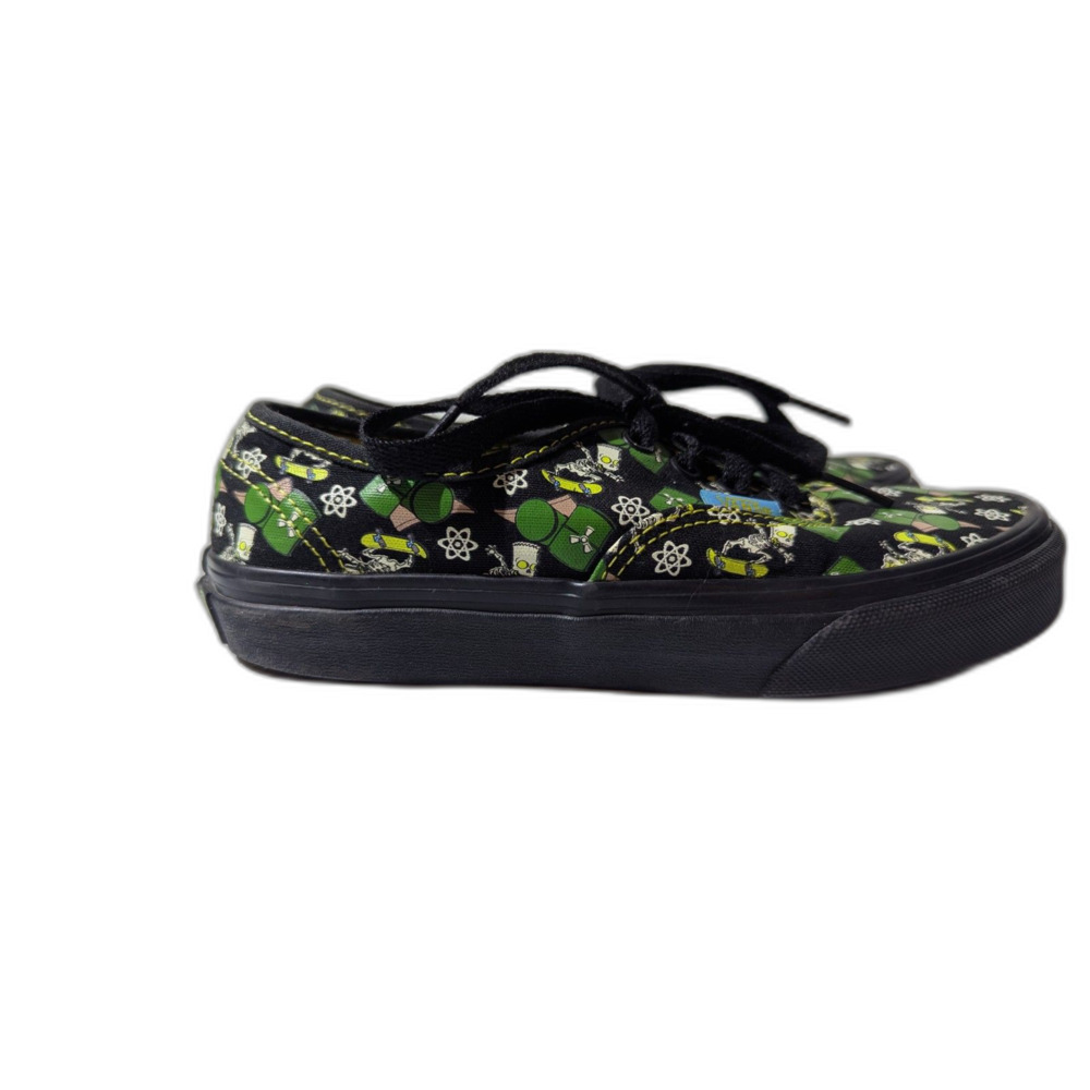 The Simpsons X Vans GLOW BART Skate Shoes Size 2.5 Skateboard Skeleton Atom